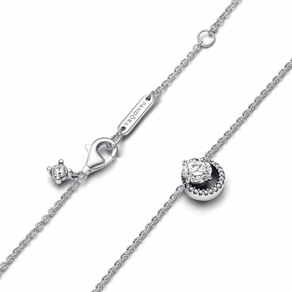 image:imagePANDORA Sparkling Round Halo Pendant Collier Necklace Gift for Women Includes Gift Box 177Sterling Silver