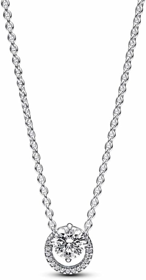 image:imagePANDORA Sparkling Round Halo Pendant Collier Necklace Gift for Women Includes Gift Box 177Sterling Silver