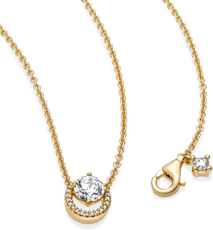 image:imagePANDORA Sparkling Round Halo Pendant Collier Necklace Gift for Women Includes Gift Box 177Yellow Gold