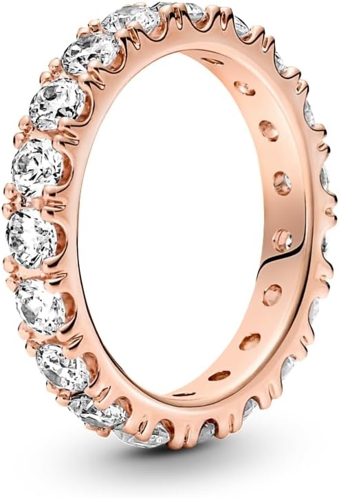 image:imagePANDORA Sparkling Row Eternity Ring Ring for Women Layering or Stackable Ring Gift for Her Shine with Cubic Zirconia With Gift BoxRose Gold