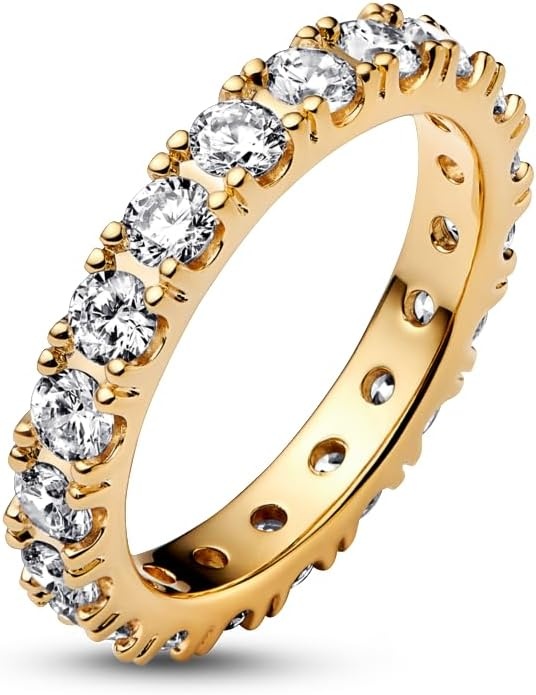 image:imagePANDORA Sparkling Row Eternity Ring Ring for Women Layering or Stackable Ring Gift for Her Shine with Cubic Zirconia With Gift BoxYellow Gold