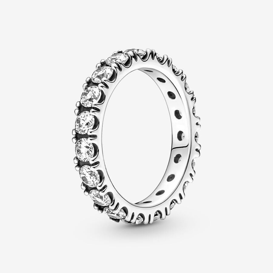 image:imagePANDORA Sparkling Row Eternity Ring Silver Ring for Women Layering or Stackable Ring Gift for Her Sterling Silver with Clear Cubic Zirconia With Gift Box