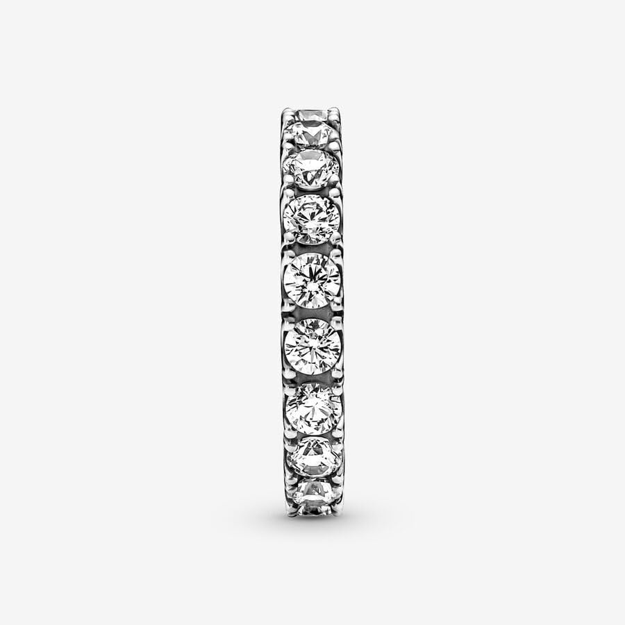 image:imagePANDORA Sparkling Row Eternity Ring Silver Ring for Women Layering or Stackable Ring Gift for Her Sterling Silver with Clear Cubic Zirconia With Gift Box