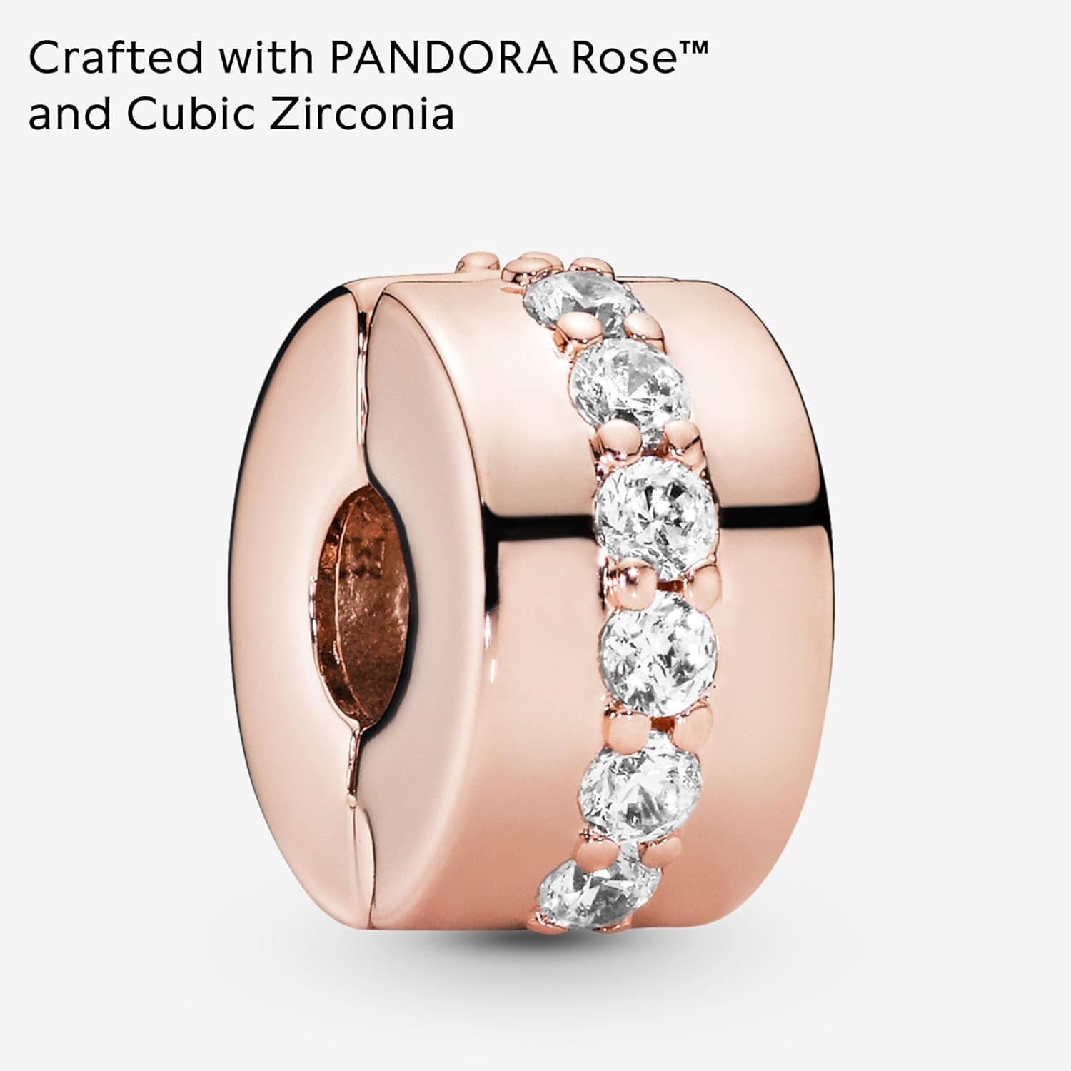 image:imagePANDORA Sparkling Row Spacer Charm Gift for Her Compatible Moments Rose with Cubic Zirconia With Gift Box
