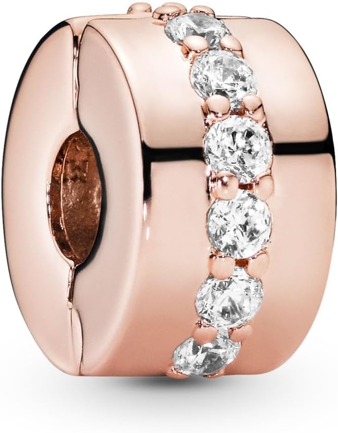 image:imagePANDORA Sparkling Row Spacer Charm Gift for Her Compatible Moments Rose with Cubic Zirconia With Gift Box