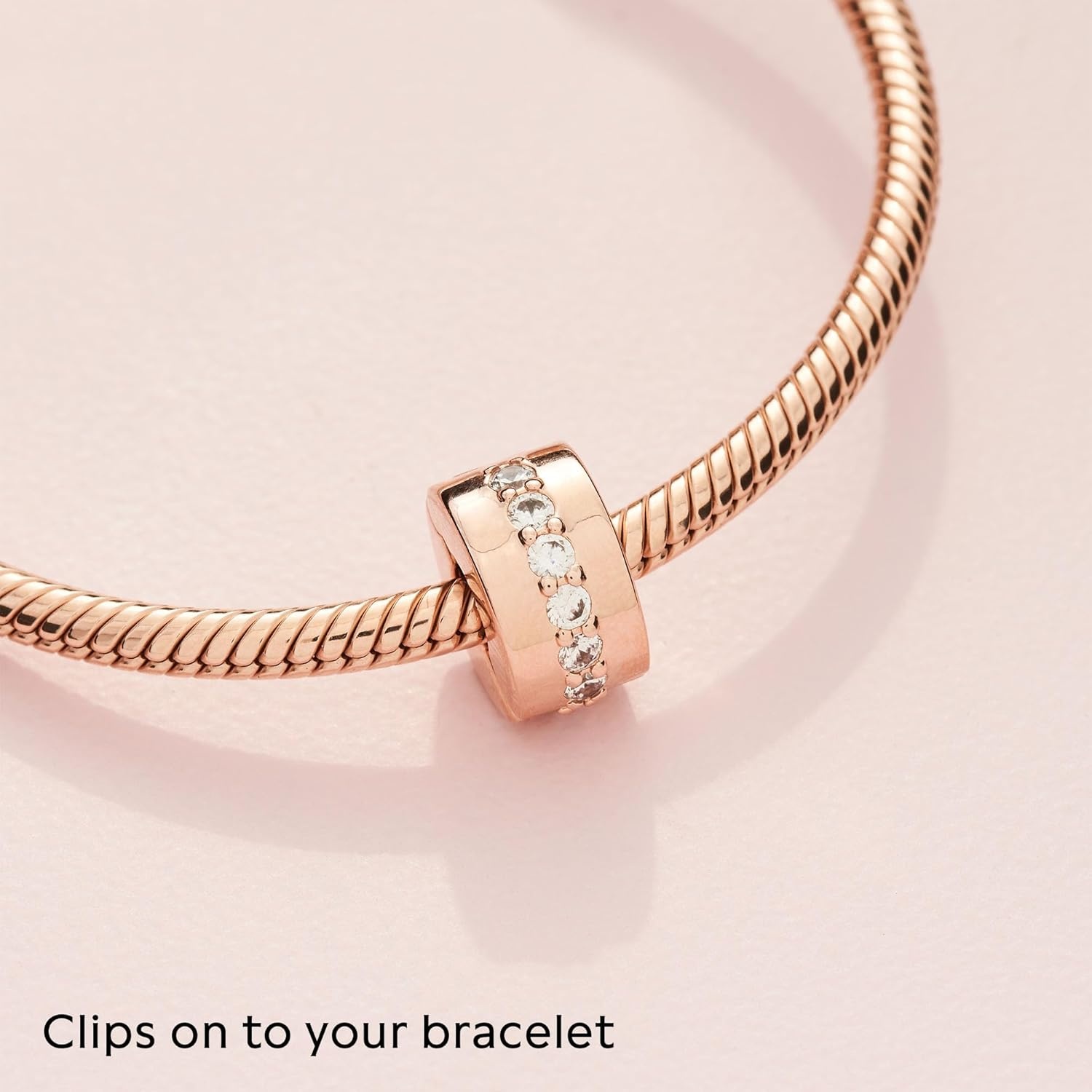 image:imagePANDORA Sparkling Row Spacer Charm Gift for Her Compatible Moments Rose with Cubic Zirconia With Gift Box