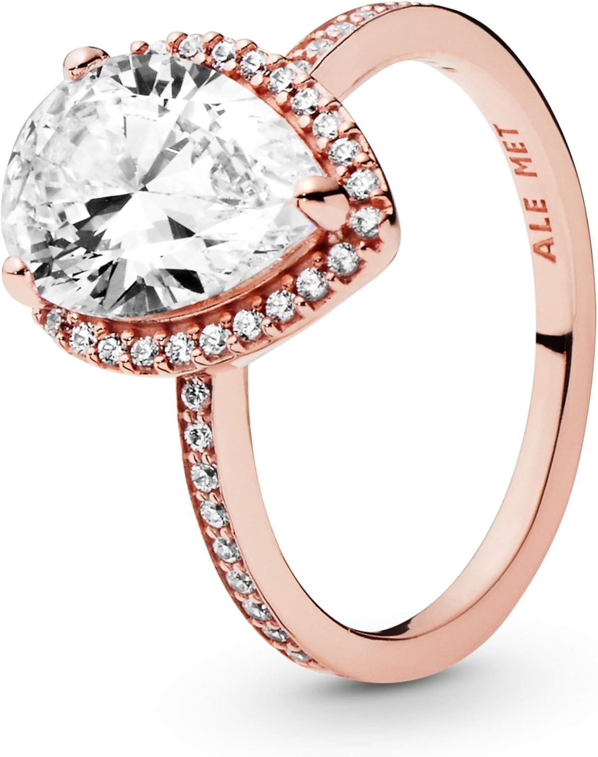 image:imagePANDORA Sparkling Teardrop Halo Ring Rose 14k Rose Gold Ring for Women Layering or Stackable Ring Gift for Her With Gift BoxRose Gold