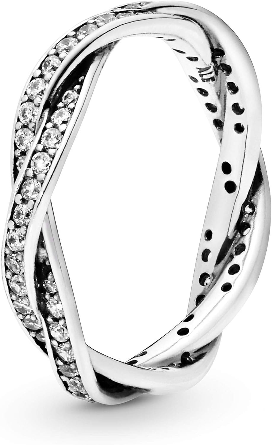 image:imagePANDORA Sparkling Twisted Lines Ring Gift for Her Ring for Women Clear Cubic Zirconia With Gift BoxSterling Silver