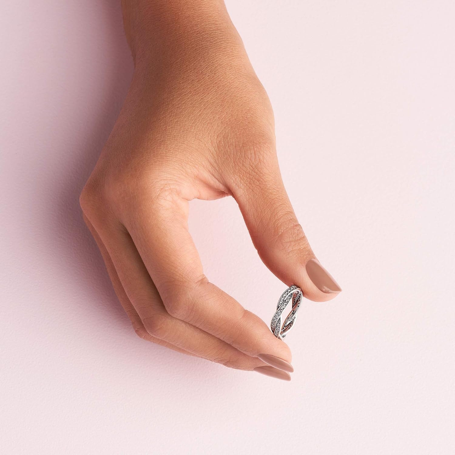 image:imagePANDORA Sparkling Twisted Lines Ring Gift for Her Ring for Women Clear Cubic Zirconia With Gift BoxSterling Silver