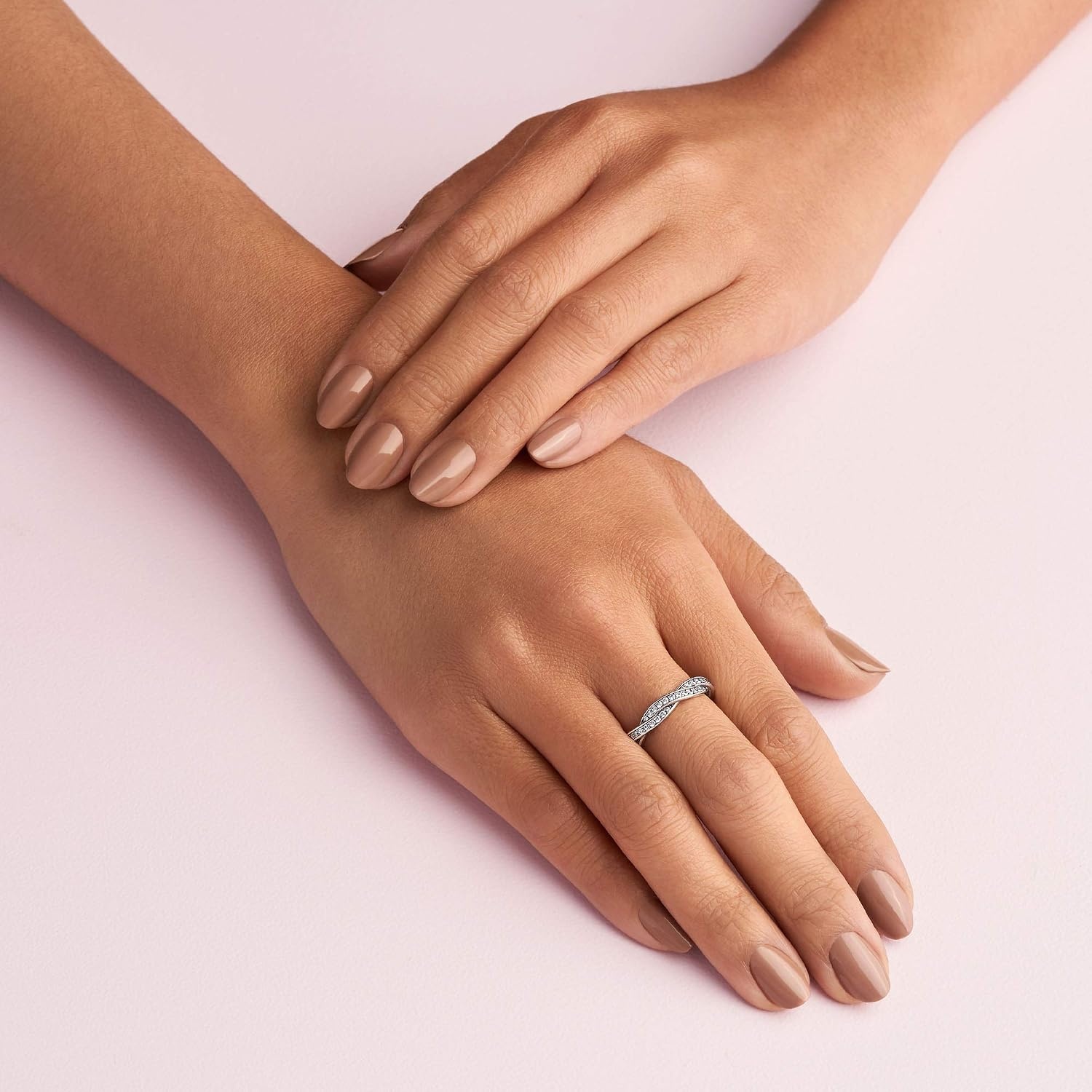 image:imagePANDORA Sparkling Twisted Lines Ring Gift for Her Ring for Women Clear Cubic Zirconia With Gift BoxSterling Silver