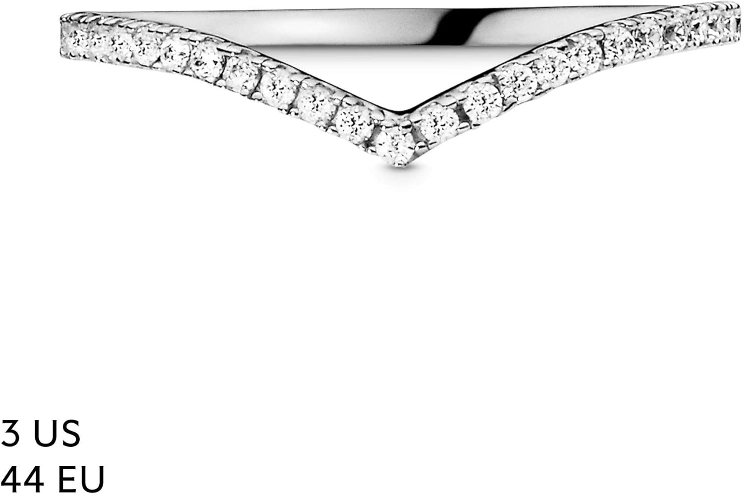 image:imagePANDORA Sparkling Wishbone Ring Stackable Rose Gold Ring for Women Gift for Her With Gift BoxSterling Silver