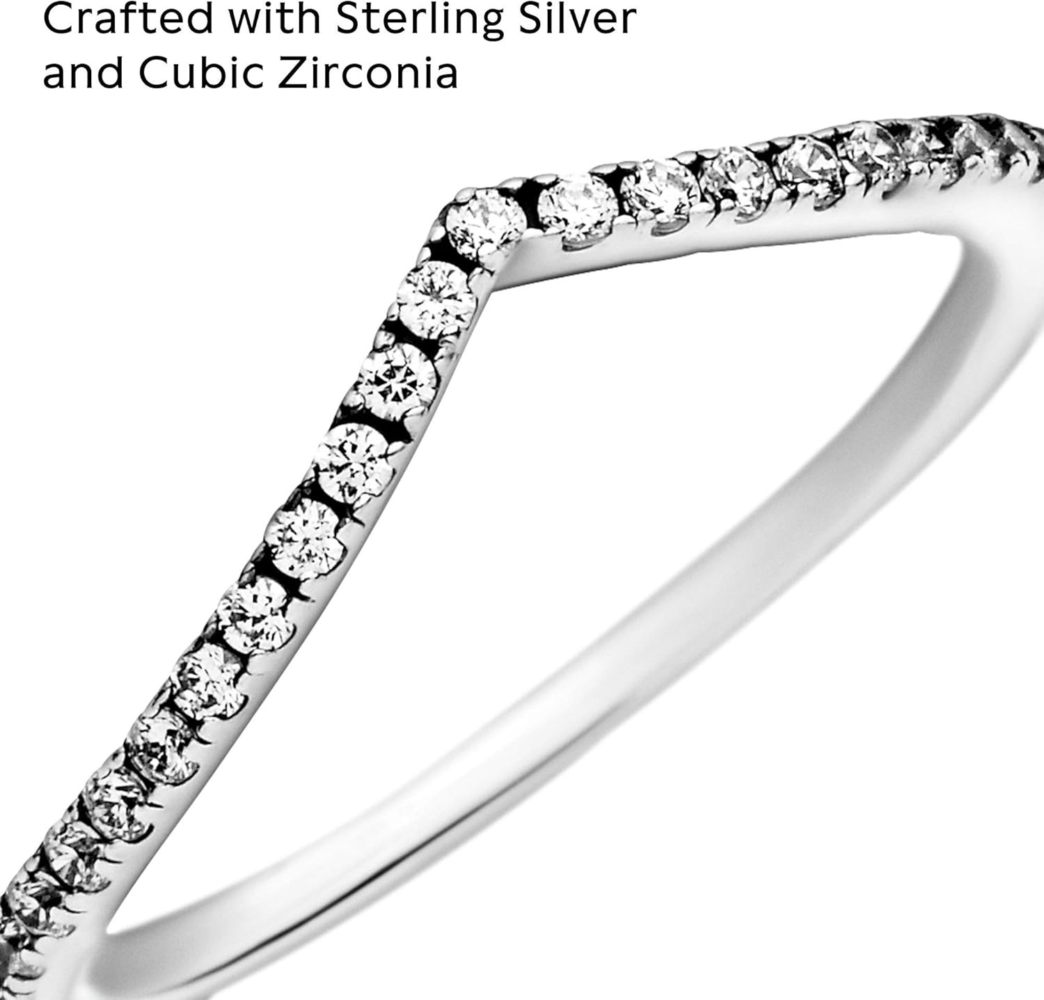 image:imagePANDORA Sparkling Wishbone Ring Stackable Rose Gold Ring for Women Gift for Her With Gift BoxSterling Silver