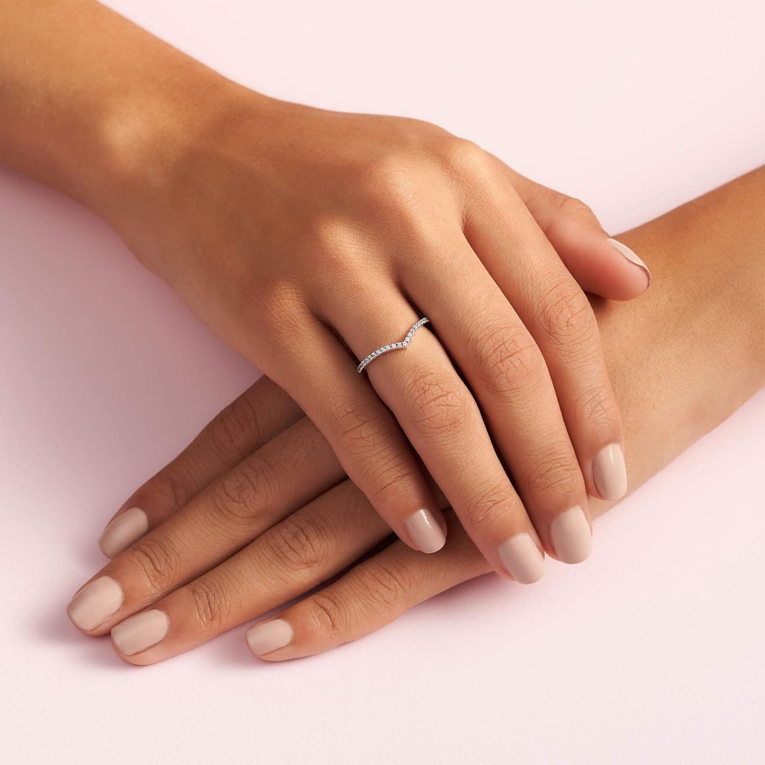image:imagePANDORA Sparkling Wishbone Ring Stackable Rose Gold Ring for Women Gift for Her With Gift BoxSterling Silver