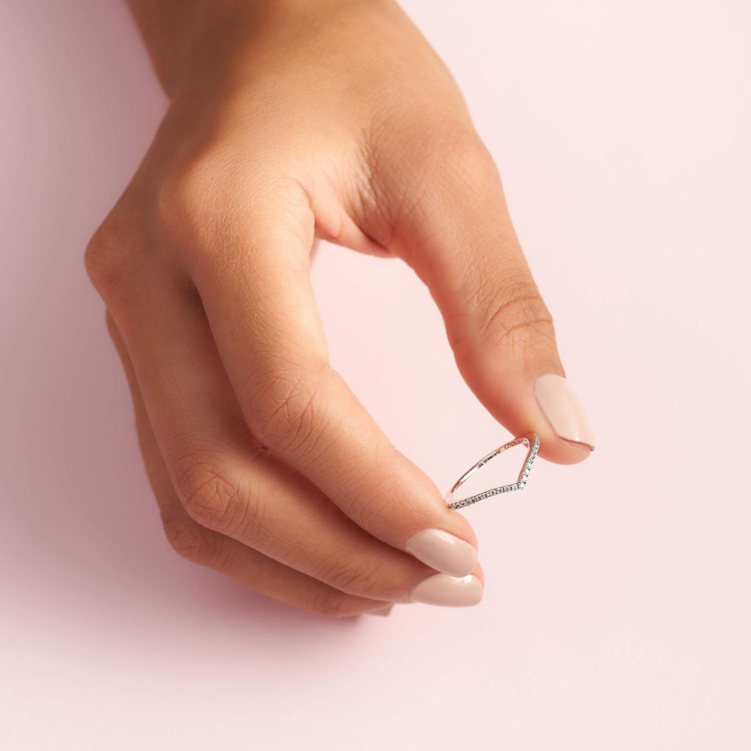 image:imagePANDORA Sparkling Wishbone Ring Stackable Rose Gold Ring for Women Gift for Her With Gift BoxSterling Silver