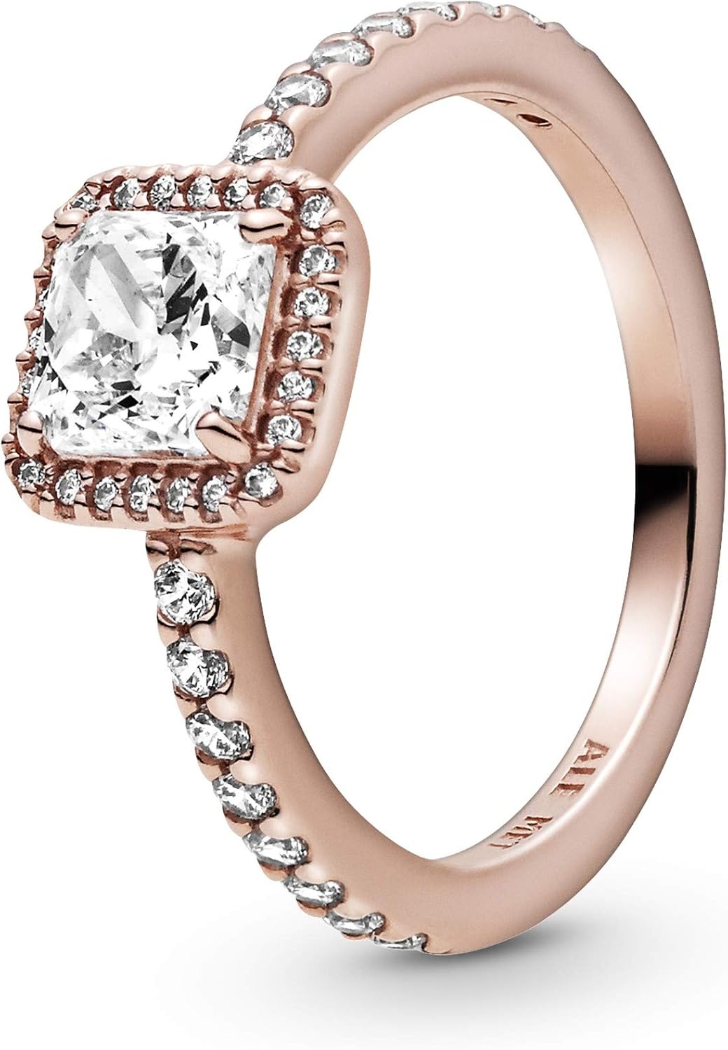 image:imagePANDORA Square Sparkle Halo Ring Ring for Women Layering or Stackable Ring Rose with Clear Cubic Zirconia Gift for Her With Gift BoxRose Gold
