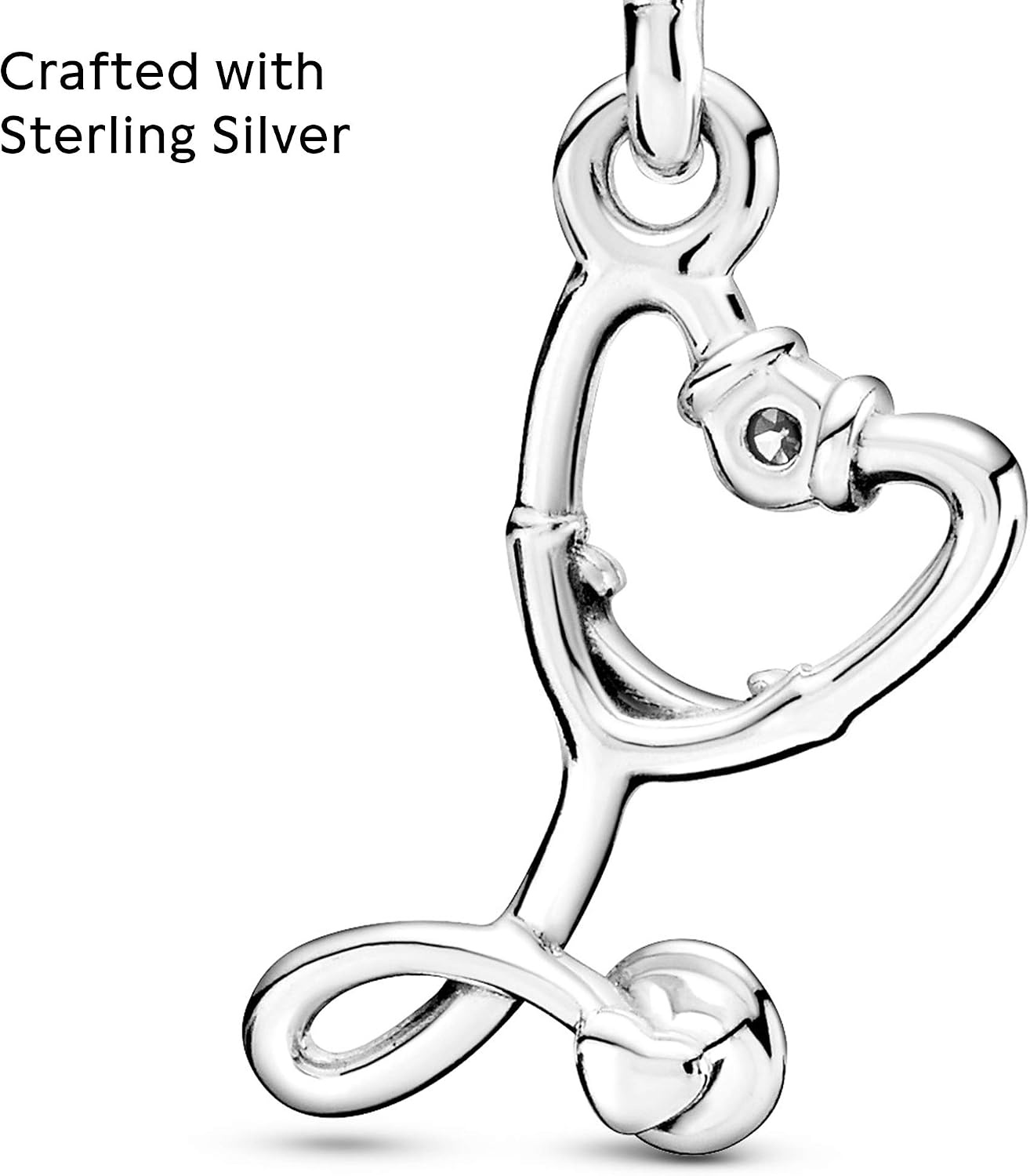 image:imagePANDORA Stethoscope Heart Dangle Charm Compatible Moments Gift for Her Made with Sterling Silver amp Cubic Zirconia with Gift Box