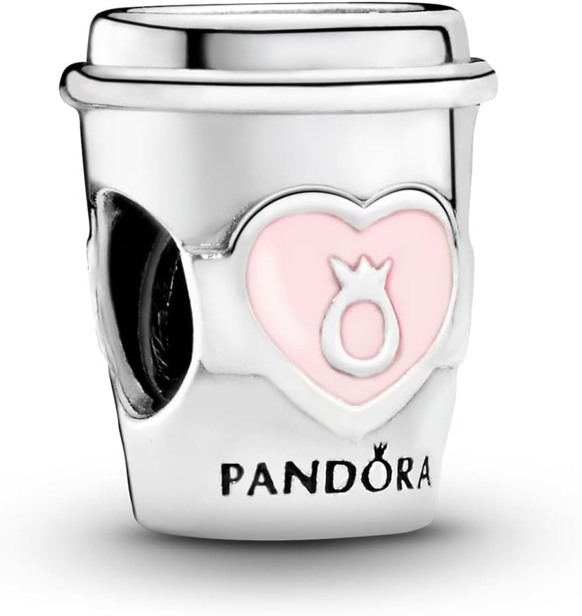 image:imagePANDORA Take a Break Coffee Cup Charm Engraved Charm Gift for Coffee Lovers With Gift Box Compatible Moments Charm Bracelets Sterling Silver