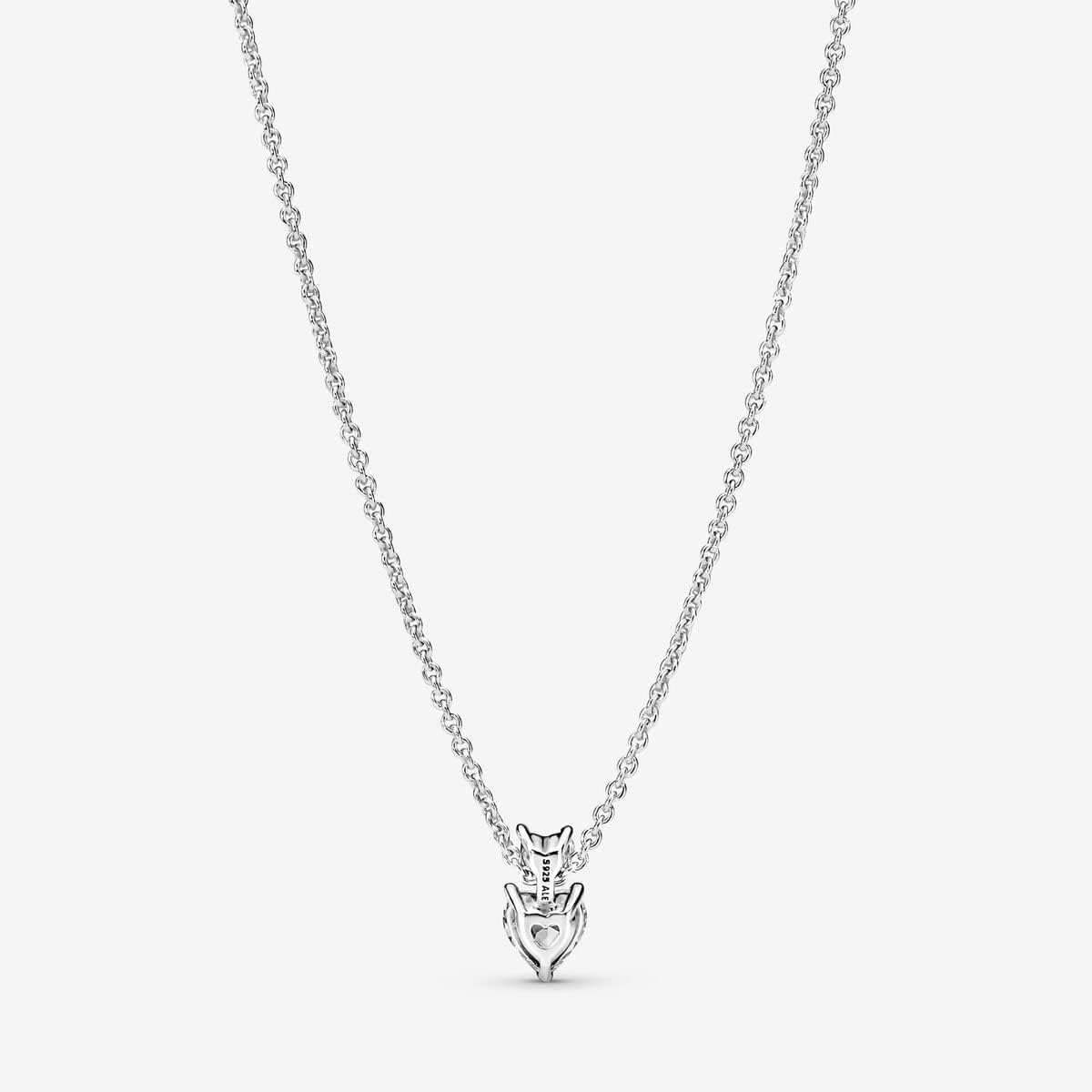 image:imagePANDORA Timeless Double Heart Pendant Sparkling Collier Necklace Adjustable Necklace with Lobster Clasp Gift for Her Sterling Silver amp Cubic Zirconia With Gift Box 177
