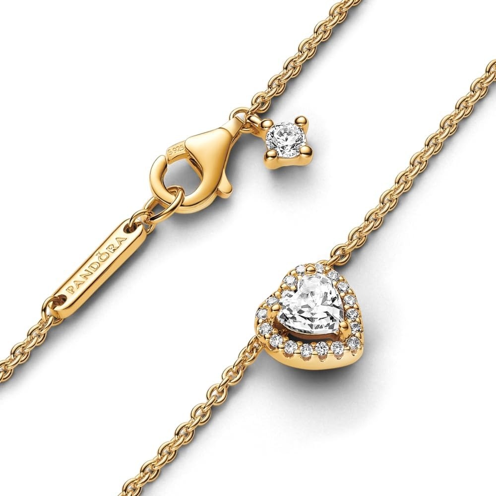 image:imagePANDORA Timeless Sparkling Heart Collier Necklace 14K GoldPlated Necklace with Cubic Zirconia Jewelry for Women Includes Gift Box 177