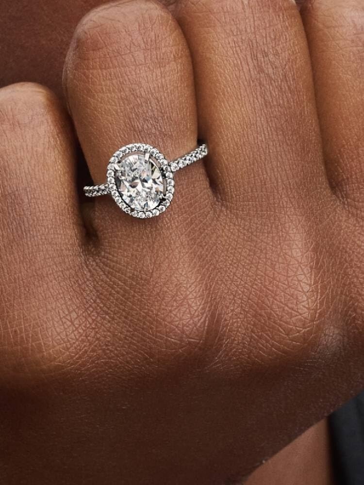 image:imagePANDORA Timeless Sparkling Statement Halo Ring Includes Gift BoxClear
