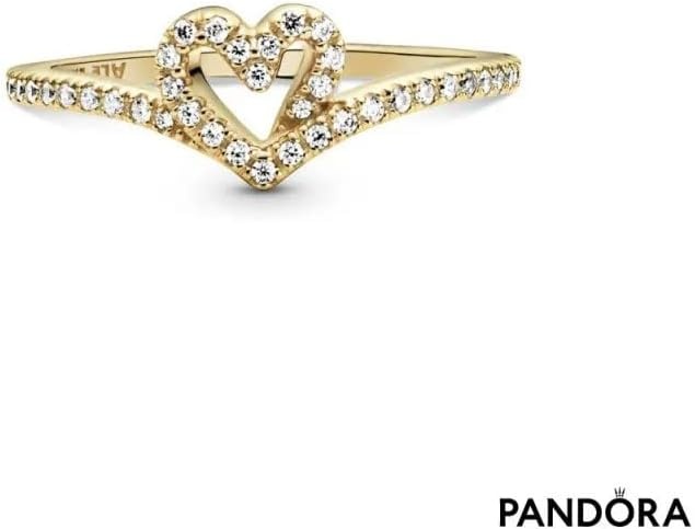 image:imagePANDORA Timeless Wish Sparkling Heart Ring Gift for Her 14k GoldPlated Shine with Cubic Zirconia