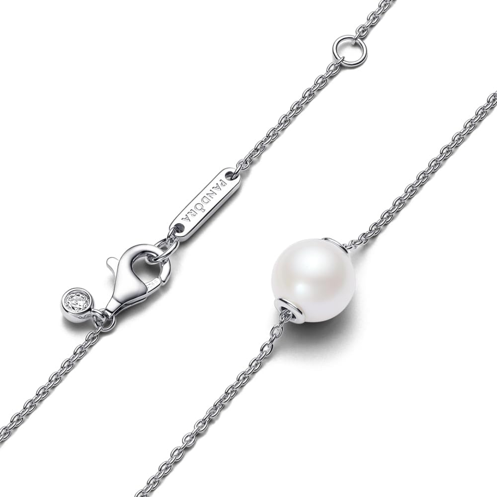 image:imagePANDORA Treated Freshwater Cultured Pearl Collier Necklace Sterling Silver Necklace with Treated Freshwater Cultured Pearl amp Cubic Zirconia for Women Gift for Women Includes Gift Box 177