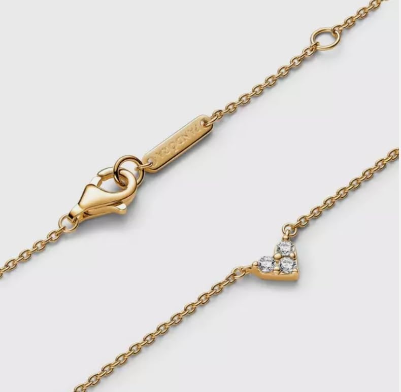 image:imagePANDORA Triple Stone Heart Collier Necklace Gift for Her Jewelry for Women With Gift Box 177Gold