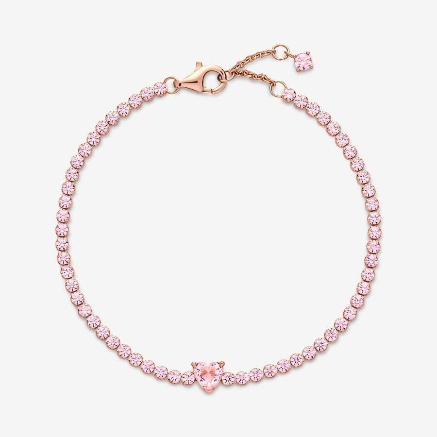 image:imagePANDORA Triple Stone Heart Collier Necklace Gift for Her Jewelry for Women With Gift Box71 Inches