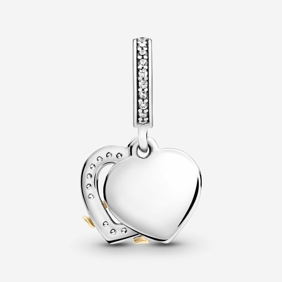 image:imagePANDORA TwoTone Happy Anniversary Dangle Charm Compatible Moments Jewelry for Women Gift for Women Sterling Silver Gold amp Cubic Zirconia With Gift Box
