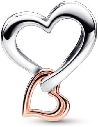 image:imagePANDORA TwoTone Openwork Infinity Heart Charm Swirling Heart Design Jewelry Keepsake for Her with Gift Box Compatible Moments Charm Bracelets Sterling Silver amp 14k Rose Gold