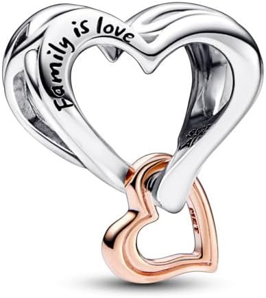 image:imagePANDORA TwoTone Openwork Infinity Heart Charm Swirling Heart Design Jewelry Keepsake for Her with Gift Box Compatible Moments Charm Bracelets Sterling Silver amp 14k Rose Gold