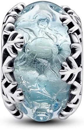 image:imagePANDORA Winter Blue Snowflake Murano Charm Compatible Moments Murano Glass with Sterling Silver Gift for Her Jewelry for Women with Gift Box