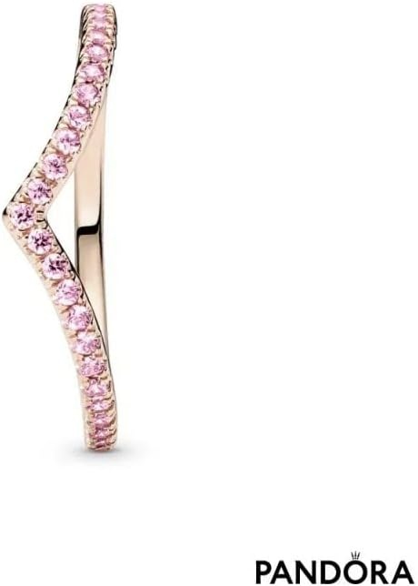 image:imagePANDORA Wish Sparkling Pink Ring Rose Gold Ring for Women Layering or Stackable Ring Gift for Her 14k Rose with Pink Cubic Zirconia With Gift Box
