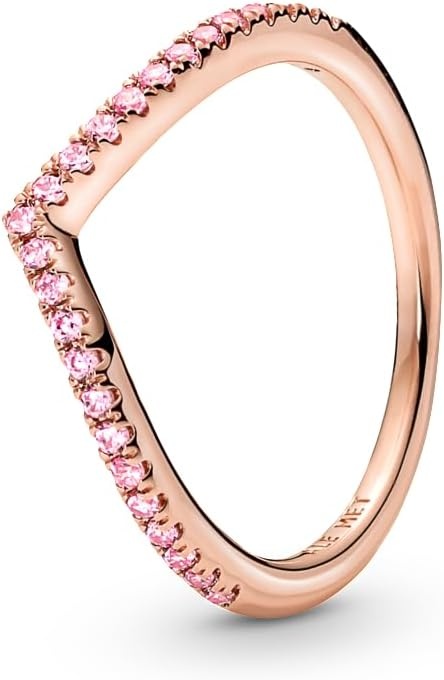 image:imagePANDORA Wish Sparkling Pink Ring Rose Gold Ring for Women Layering or Stackable Ring Gift for Her 14k Rose with Pink Cubic Zirconia With Gift Box