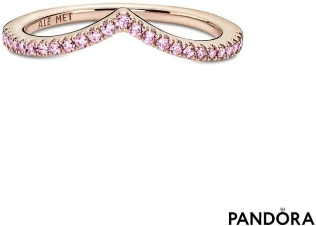 image:imagePANDORA Wish Sparkling Pink Ring Rose Gold Ring for Women Layering or Stackable Ring Gift for Her 14k Rose with Pink Cubic Zirconia With Gift Box