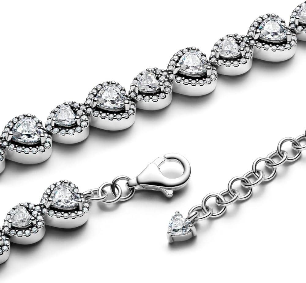 image:imagePANDORAHalo Hearts BraceletSterling silverWith Gift BoxSilver