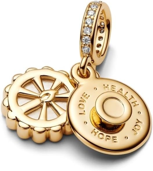 image:imagePANDORAHappy Birthday Cake Dangle CharmGold platedWith Gift Box
