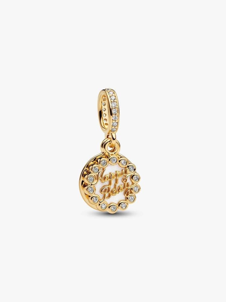 image:imagePANDORAHappy Birthday Cake Dangle CharmGold platedWith Gift Box