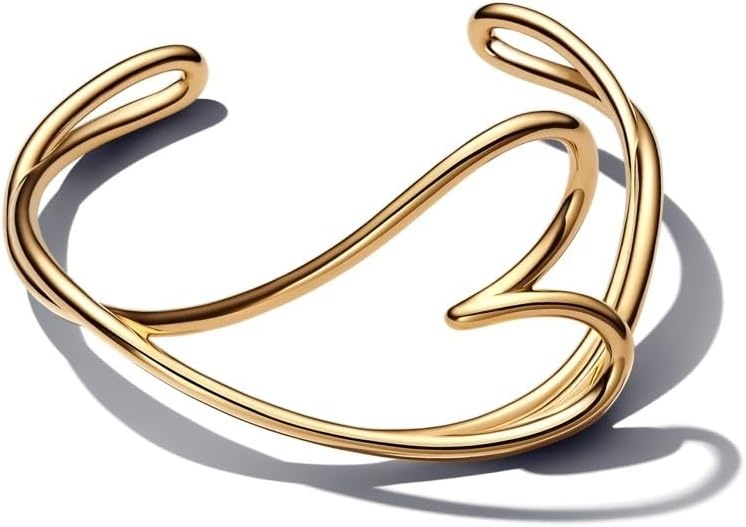 image:imagePANDORAOrganically Shaped Heart BangleGold plated With Gift BoxGold