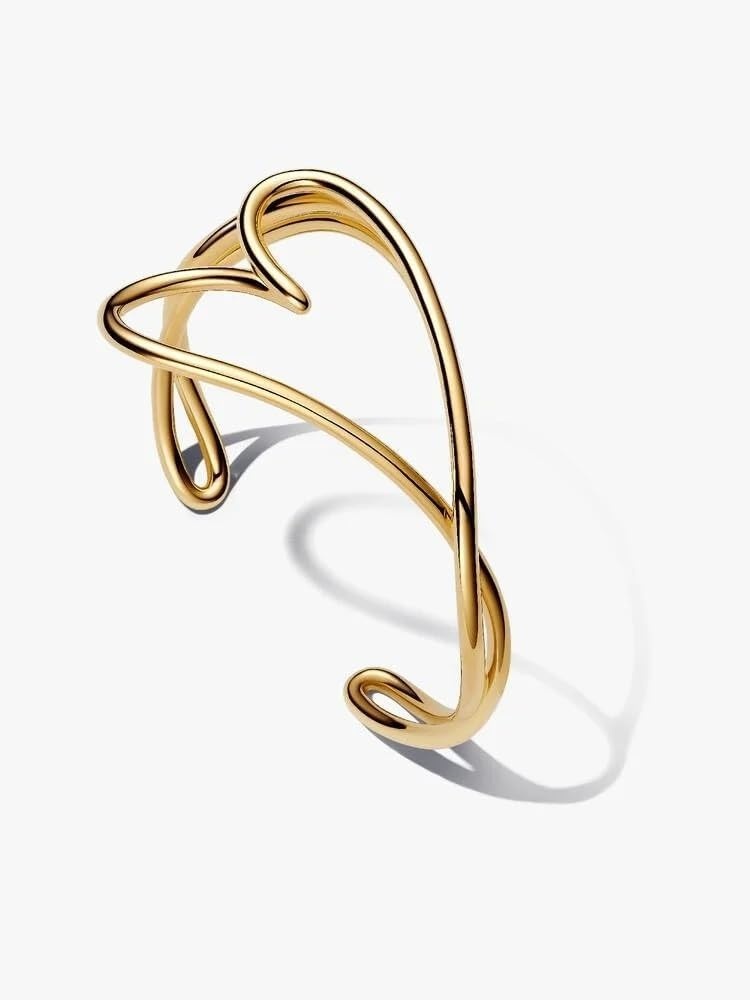 image:imagePANDORAOrganically Shaped Heart BangleGold plated With Gift BoxGold