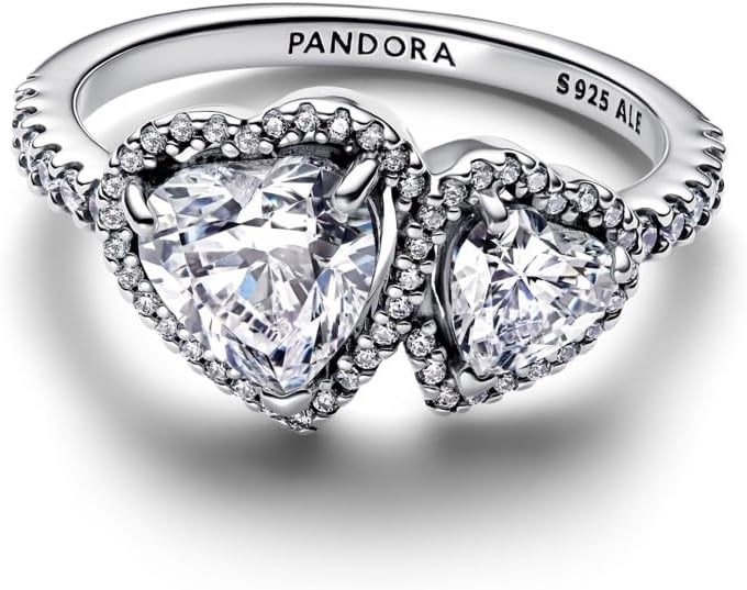 image:imagePANDORASparkling Halo Hearts RingSterling silverWith Gift Box