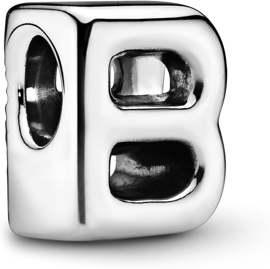 image:imagePandora Alphabet Charm Compatible Moments Gift for Her Made with Sterling Silver with Gift BoxLetter B