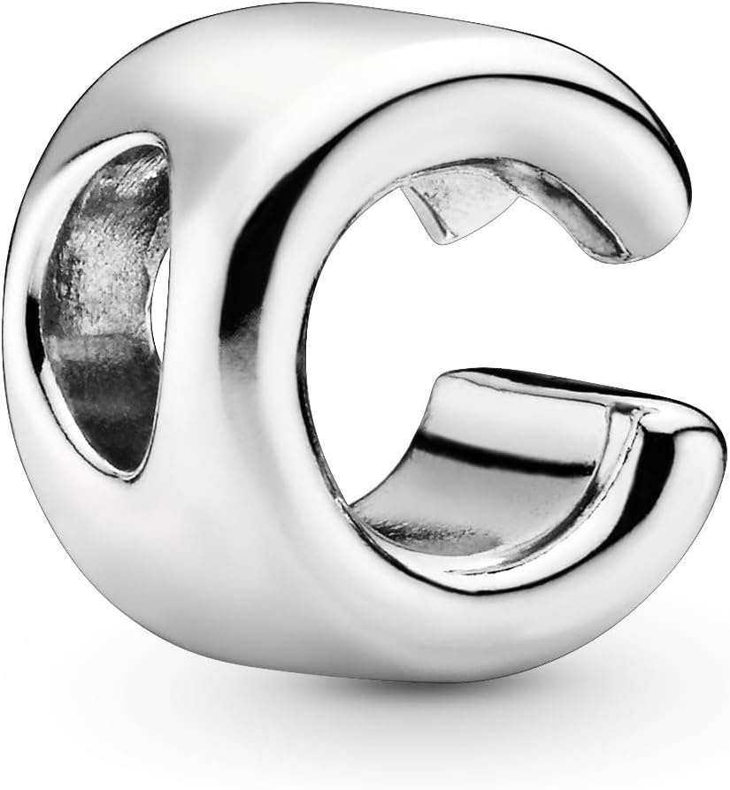 image:imagePandora Alphabet Charm Compatible Moments Gift for Her Made with Sterling Silver with Gift BoxLetter C