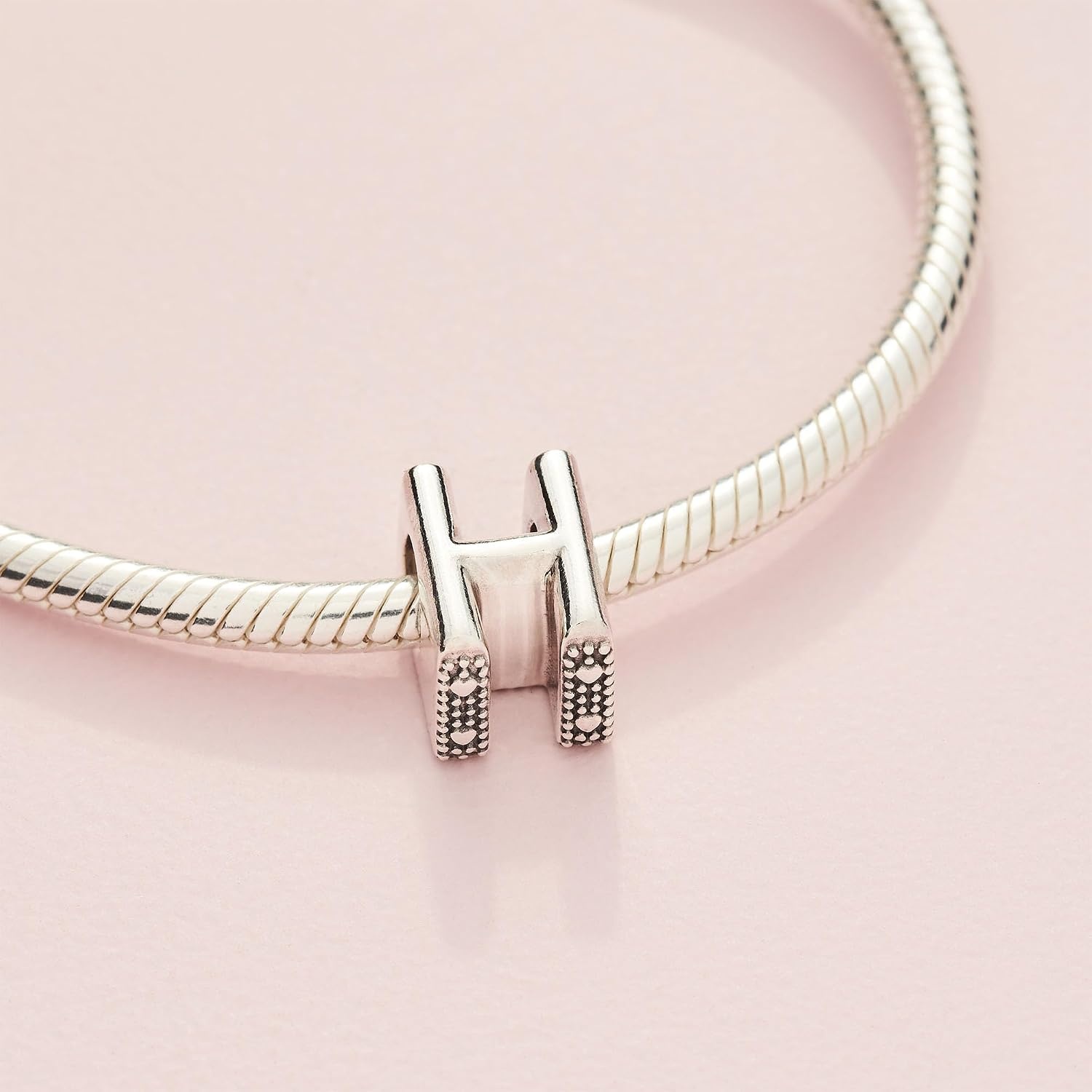 image:imagePandora Alphabet Charm Compatible Moments Gift for Her Made with Sterling Silver with Gift BoxLetter H
