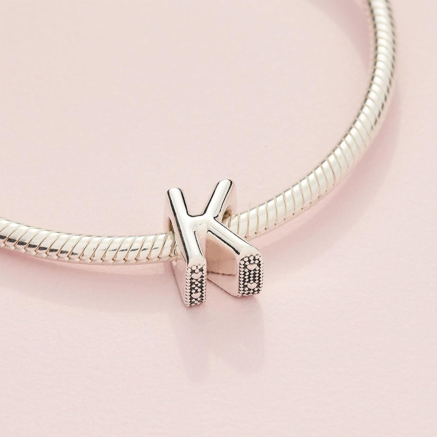 image:imagePandora Alphabet Charm Compatible Moments Gift for Her Made with Sterling Silver with Gift BoxLetter K
