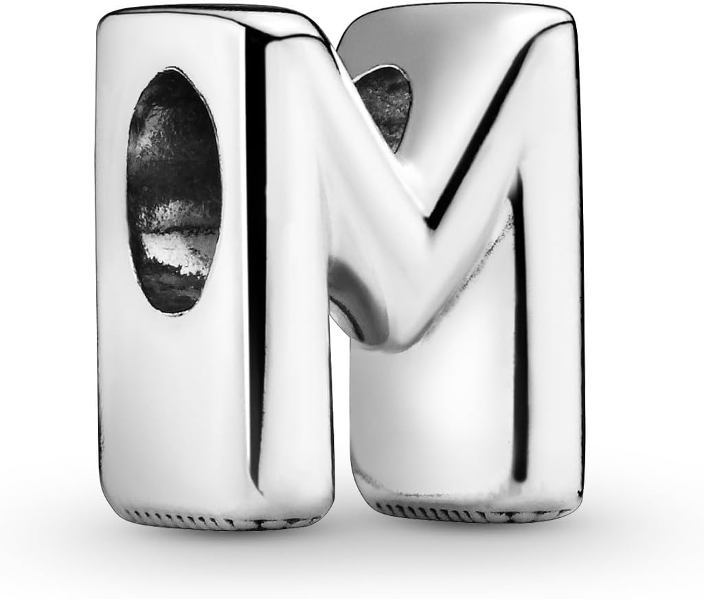 image:imagePandora Alphabet Charm Compatible Moments Gift for Her Made with Sterling Silver with Gift BoxLetter M