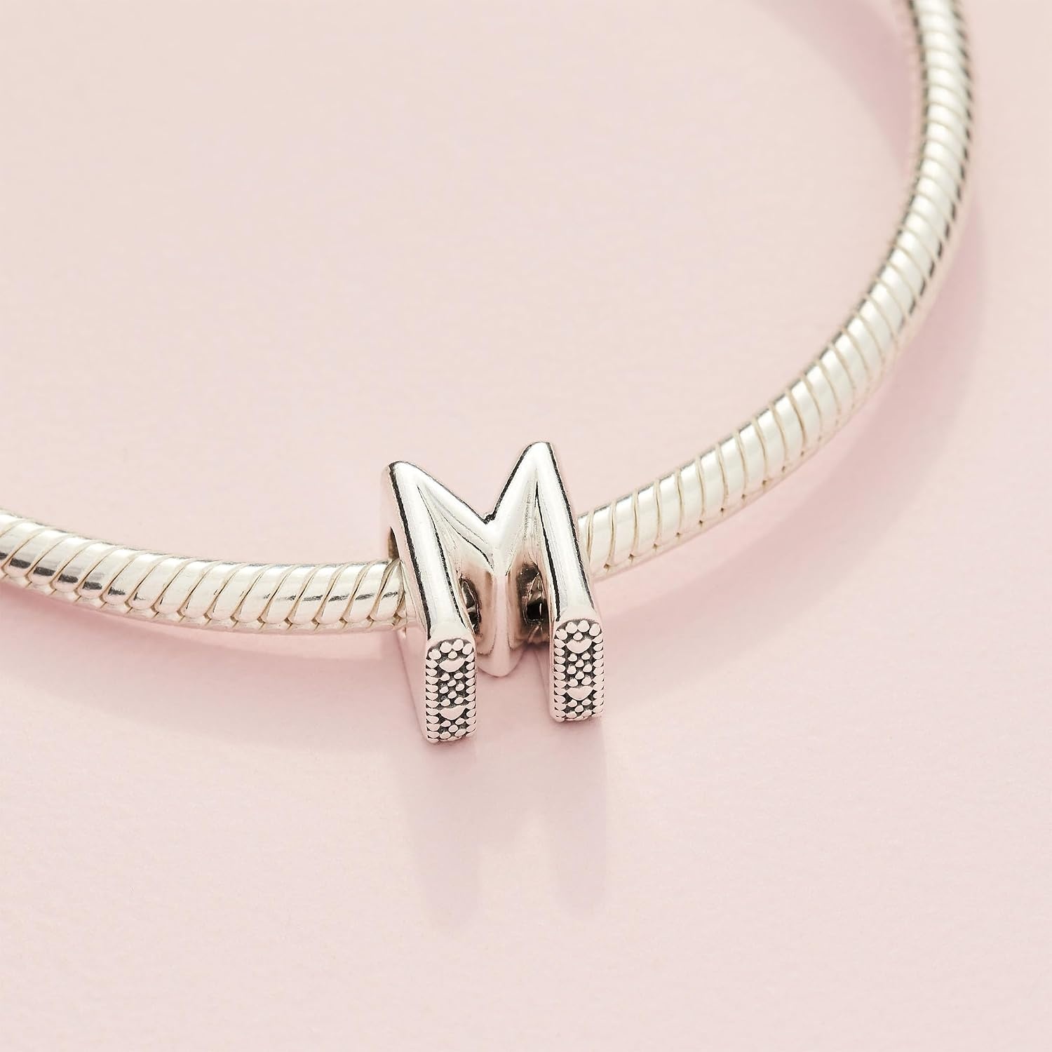 image:imagePandora Alphabet Charm Compatible Moments Gift for Her Made with Sterling Silver with Gift BoxLetter M