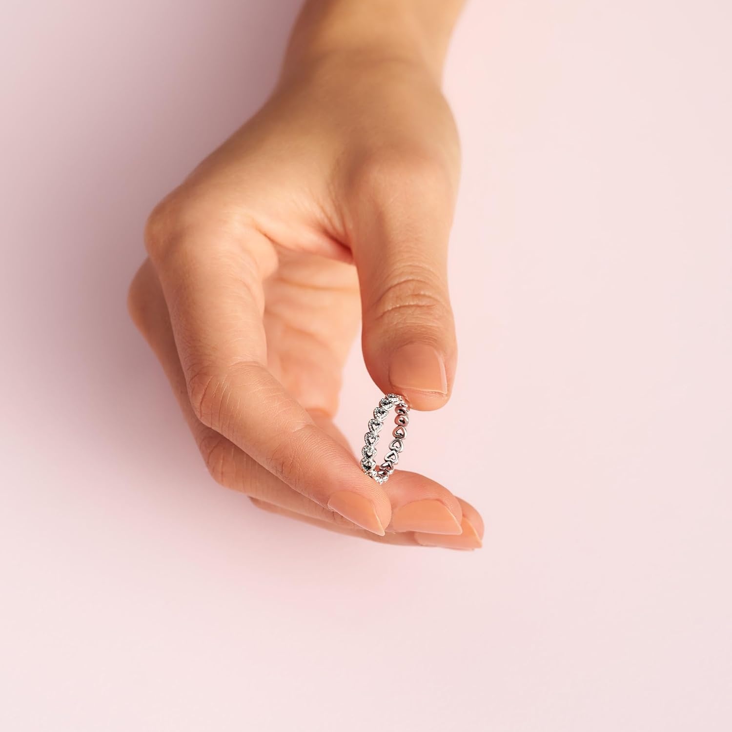 image:imagePandora Band of Hearts Ring Stackable Ring for Women Gift for Her Sterling Silver With Gift Box