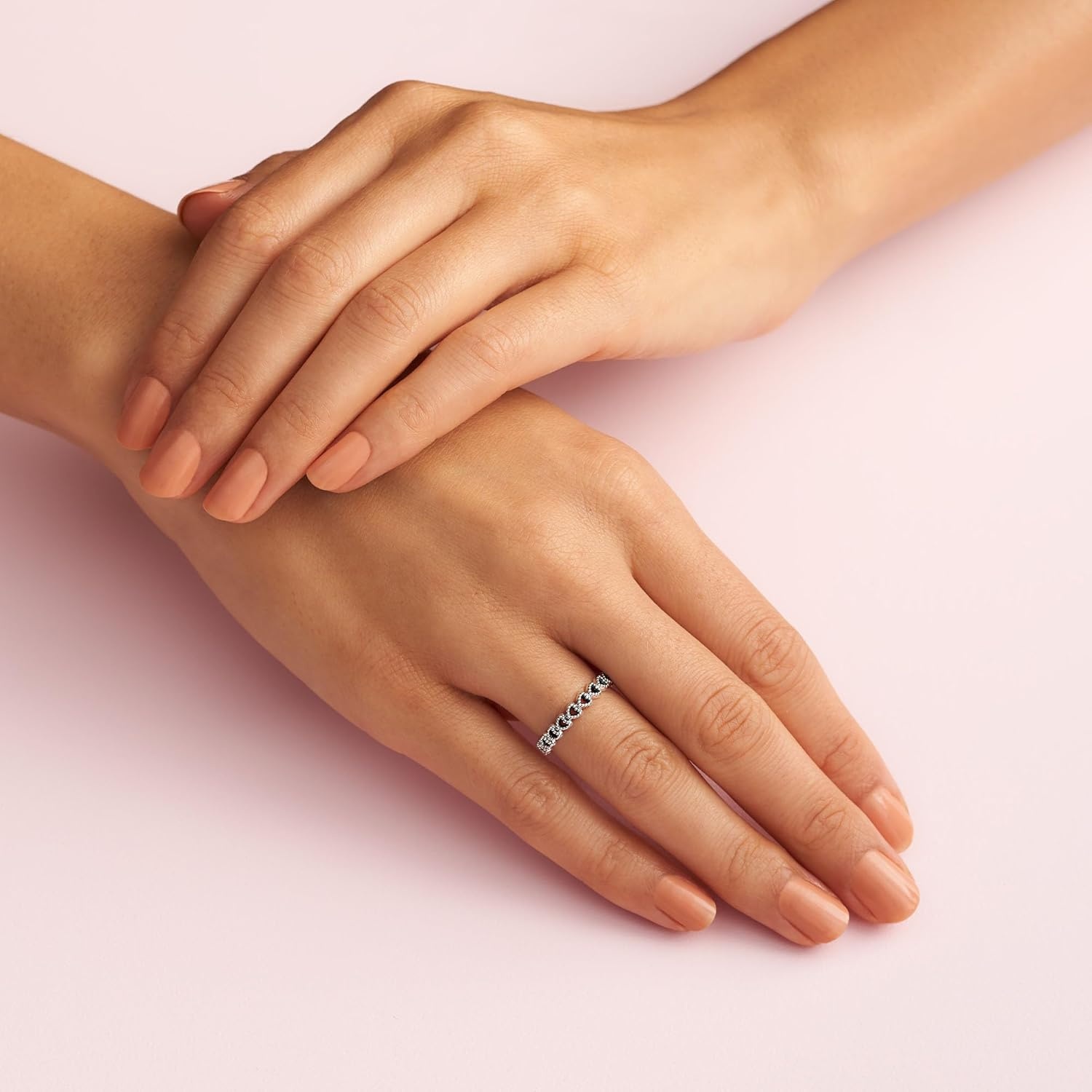 image:imagePandora Band of Hearts Ring Stackable Ring for Women Gift for Her Sterling Silver With Gift Box