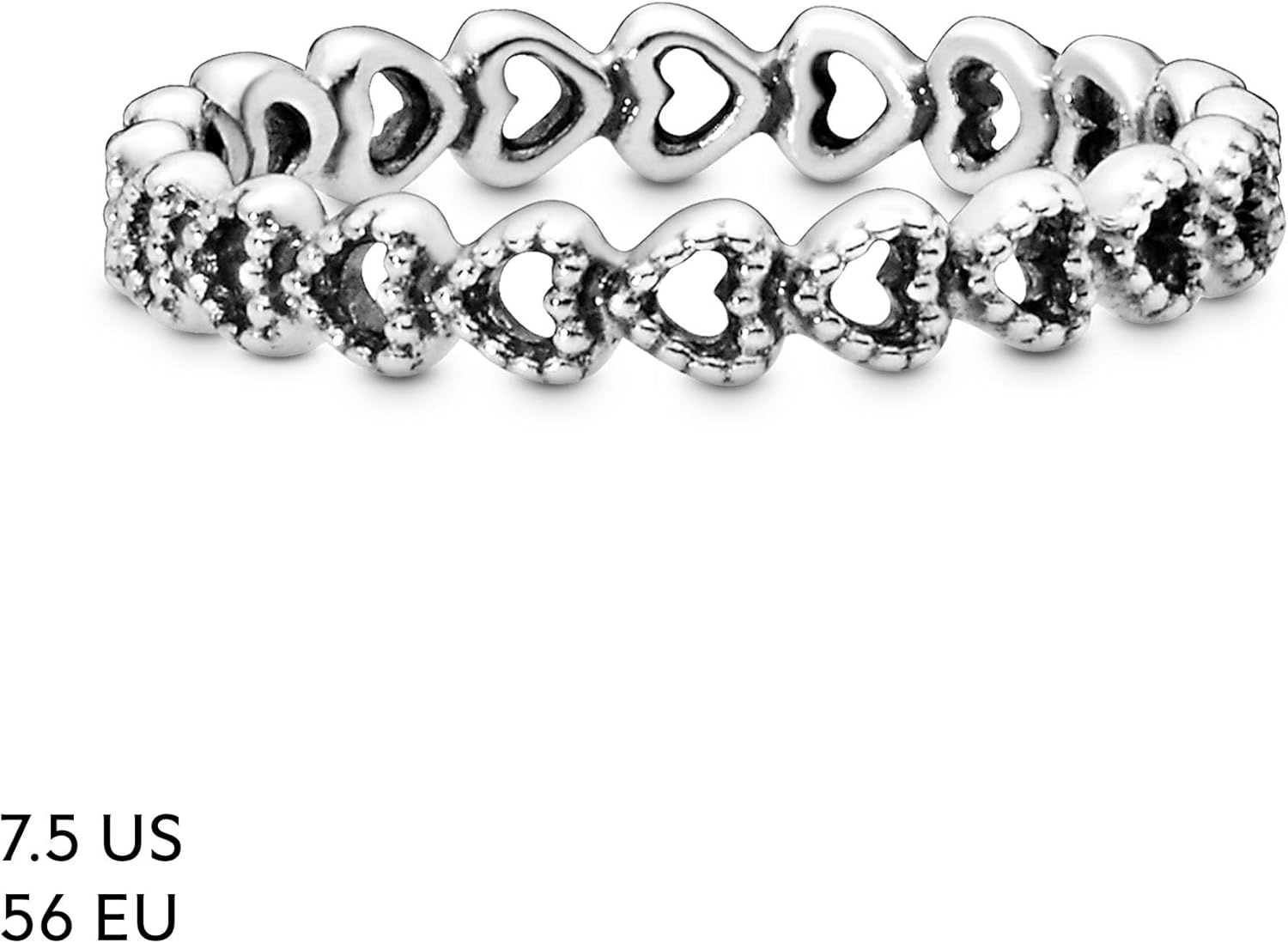 image:imagePandora Band of Hearts Ring Stackable Ring for Women Gift for Her Sterling Silver With Gift Box